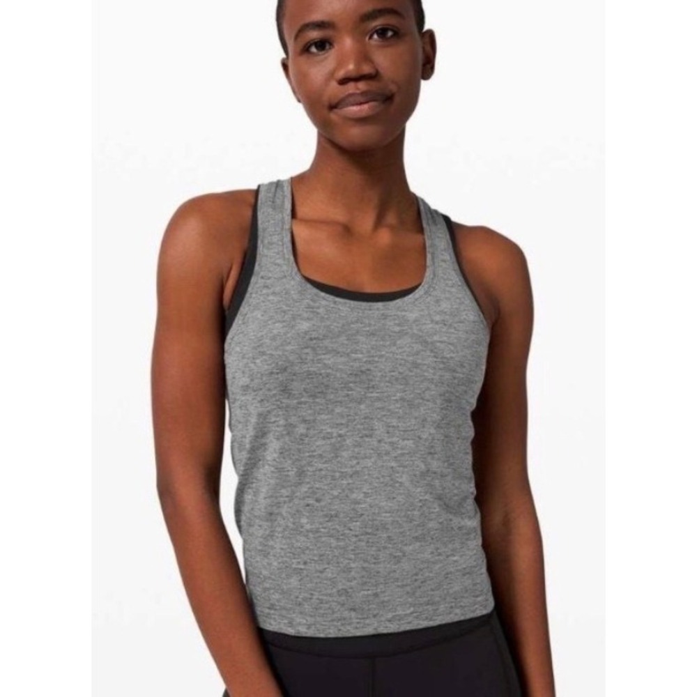 Lululemon Swiftly Tech Racerback Tank Top 2.0 Race Length Dark Grey Size 10